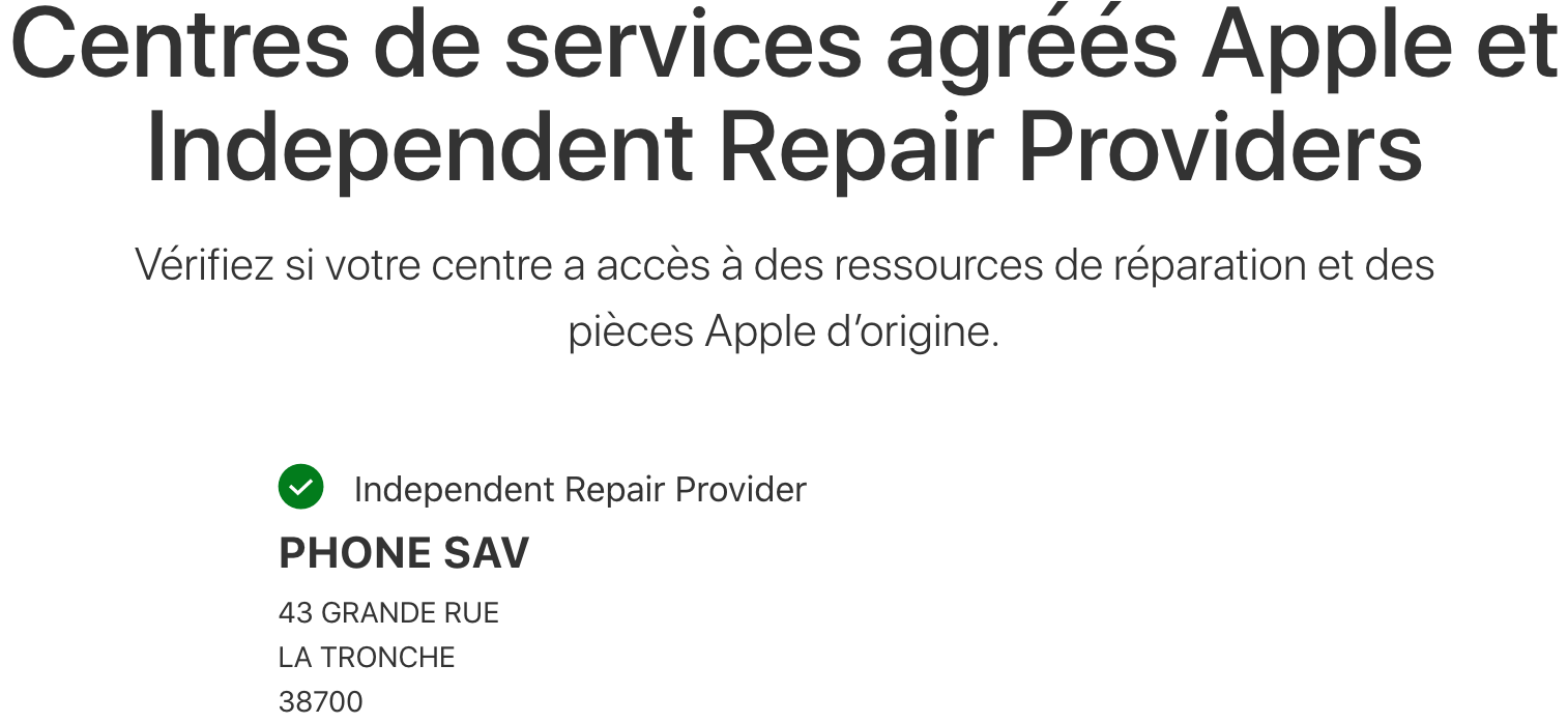 apple irp grenoble phone sav